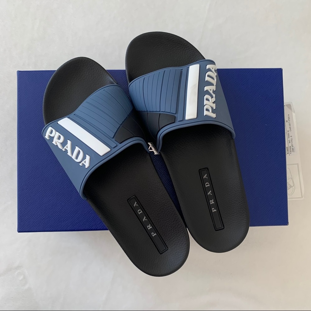 Prada Logo Rubber Slides